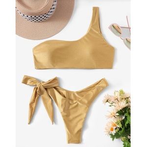 APHRODITE One Shoulder Knot Bikini Swimsuit